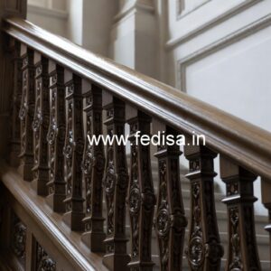 Stylish Brass Wood Balcony Design for Homes No-2913
