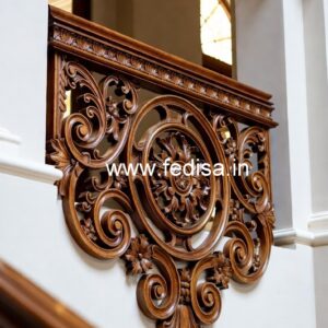 Stylish Brass Wood Handrails with Luxury Finish No-2919