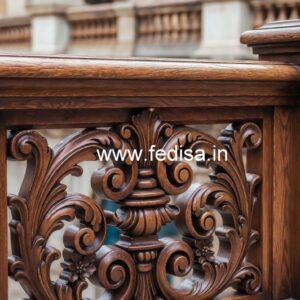 Premium Brass Wood Stair Railings for Duplex House No-2921