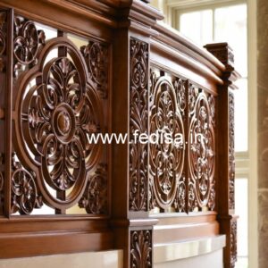 Modern Brass Wood Balcony Railings with Elegant Style No-2924