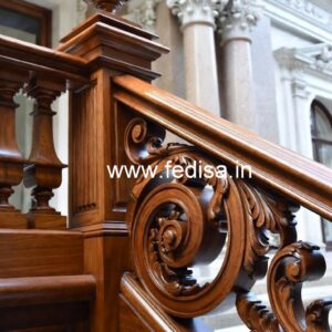 Luxury Brass Wood Staircase Side Railings No-2929