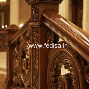 Elegant Brass Wood Railings with Decorative Pattern No-2932