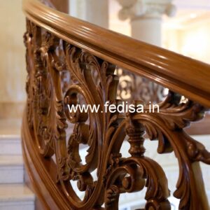 Stylish Brass Wood Railings with Rich Finish No-2937