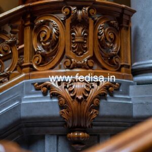 Modern Brass Wood Balcony Decor with LED Lights No-2942