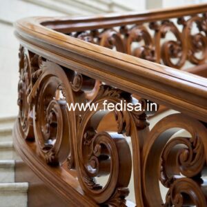 Luxury Brass Wood Balcony Railings with Modern Look No-2947