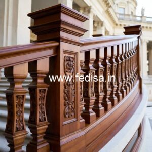 Modern Brass Wood Balcony Fence Collection No-2954