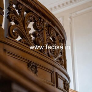 Modern Brass Wood Staircase Side Fence Inspiration No-2966