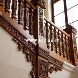 Modern Brass Wood Railings for Elegant Interiors No-2972