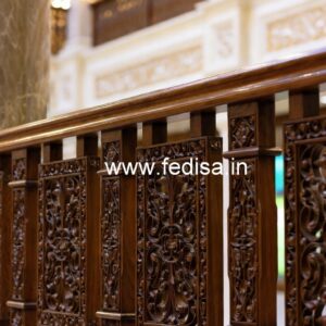Elegant Brass Wood Balcony Safety Railings Collection No-2974
