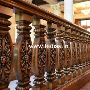 Decorative Brass Wood Stair Railings Collection No-2976