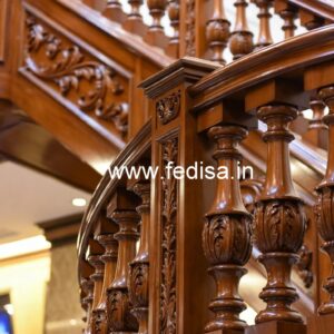 Stylish Brass Wood Staircase Decor Collection No-2979