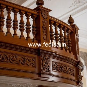 Premium Brass Wood Balcony Fence Design Trends No-2981