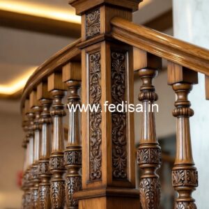 Elegant Brass Wood Staircase Handrails Collection No-2986