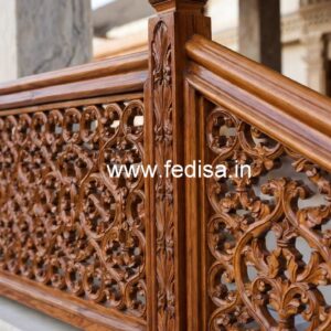 Modern Brass Wood Balcony Safety Fence Inspiration No-2996