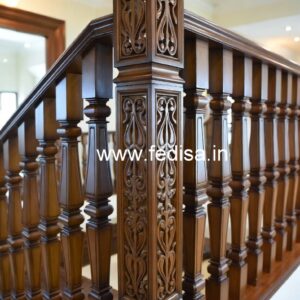 Stylish Brass Wood Staircase Collection for Homes No-2997