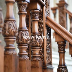 Premium Brass Wood Balcony Railings Collection 2035 No-2999