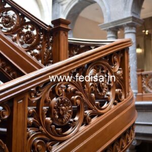 Decorative Brass Wood Staircase Decor for Luxury Villas No-3000