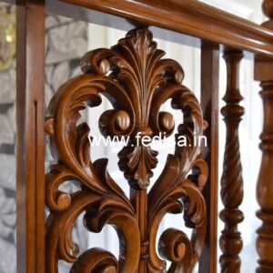 Elegant Brass Wood Staircase Railings No-3005