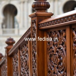 Decorative Brass Wood Railing Design No-3008