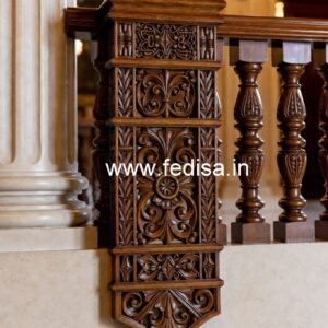 Modern Brass Wood Staircase Design No-3009
