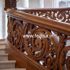 Contemporary Brass Wood Stair Railings No-3015