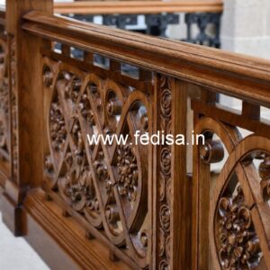 Brass Wood Balcony Fence Design No-3016