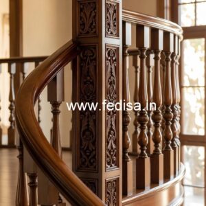 Luxury Wooden Railings with Brass Finish No-3019