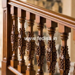 Modern Brass Wood Interior Railings No-3020