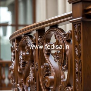 Brass Wood Staircase Banister Design No-3021