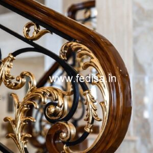 Premium Brass Wood Staircase Collection No-3023