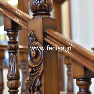 Brass Wood Stair Railings with LED Lights No-3030