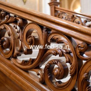 Stylish Brass Wood Staircase Banister No-3032