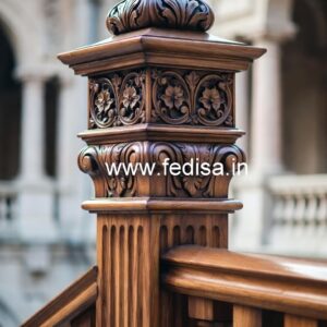 Elegant Brass Wood Balcony Handrails No-3034