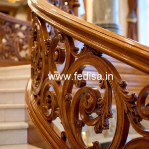 Modern Brass Wood Stair Fence Design No-3037