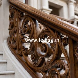 Brass Wood Railings with Artistic Design No-3053