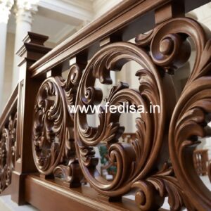 Brass Wood Staircase Design for Duplex Homes No-3061