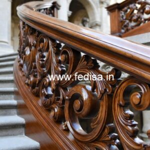 Elegant Brass Wood Staircase Handrails No-3067