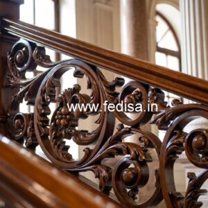 Elegant Brass Wood Handrails for Stairs No-3074