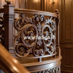 Luxury Brass Wood Balcony Fence Design No-3084