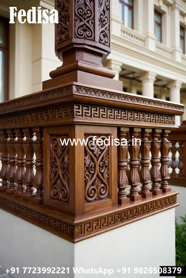 Brass Wood Stair Railings with Rich Finish No-3086