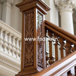 Decorative Brass Wood Balcony Handrails No-3089