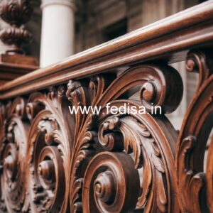 Premium Brass Wood Staircase Design Ideas No-3090