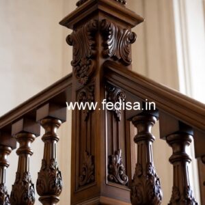 Elegant Brass Wood Railings for Contemporary Homes No-3096