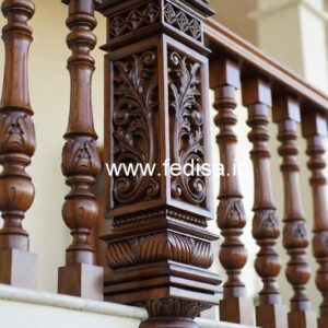 Premium Brass Wood Fence for Balcony No-3099