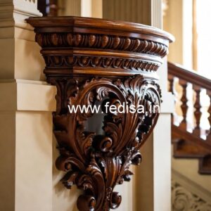 Brass Wood Staircase Design for Luxury Villas No-3101