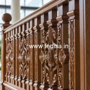 Stylish Brass Wood Railings with Artistic Finish No-3104