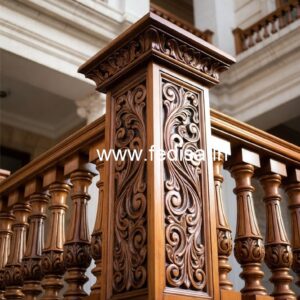 Brass Wood Staircase Railings for Dream Homes No-3107