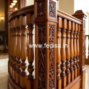 Stylish Brass Wood Stair Railings with Modern Look No-3123