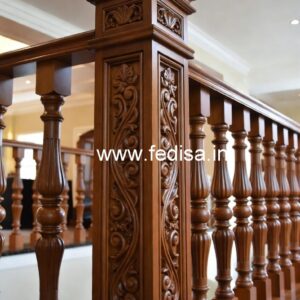 Luxury Brass Wood Balcony Safety Fence No-3124