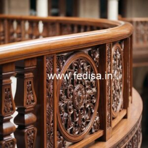 Stylish Brass Wood Fence for Contemporary Villas No-3129